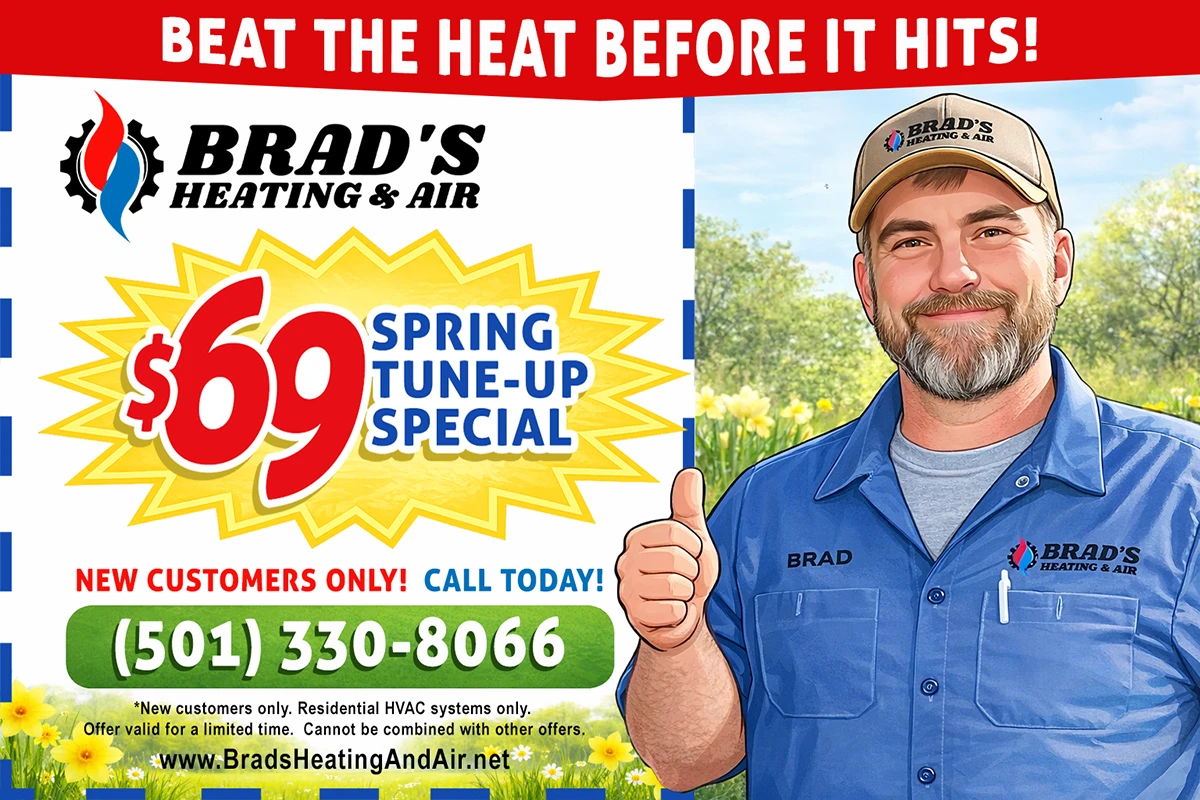 Brad's Heating & Air offering $69 Spring Tune-Up for new customers!